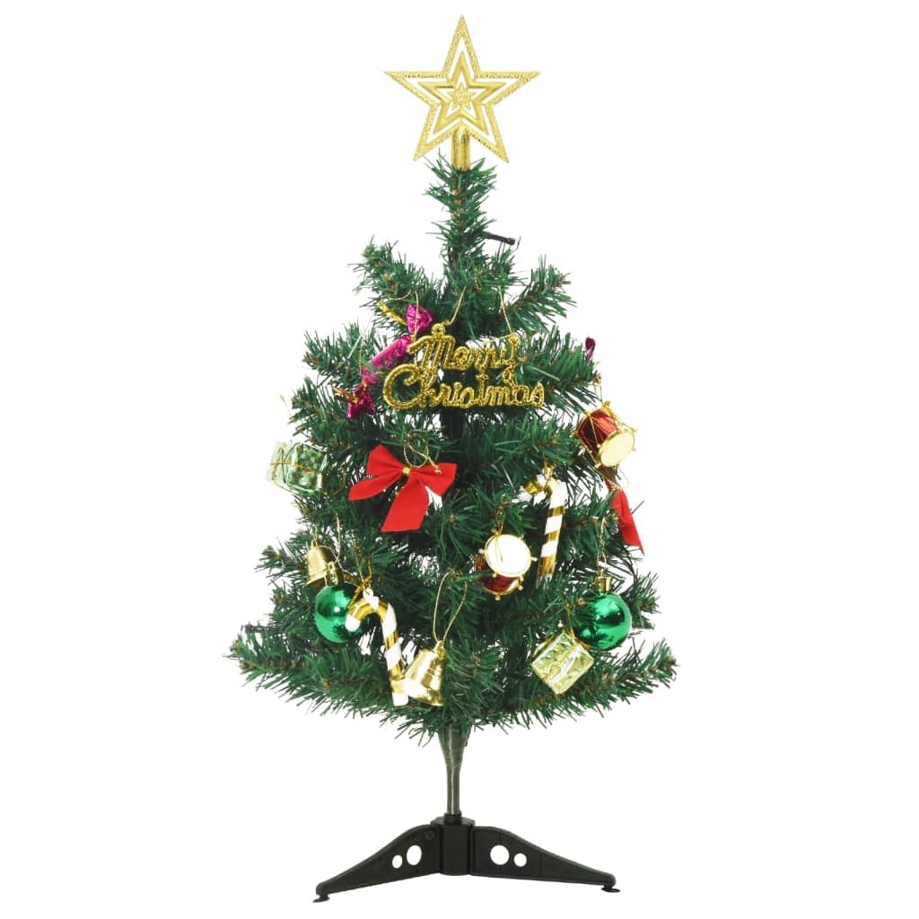 Mini Artificial Pre-lit Christmas Tree with 20 LEDs Green 17.7