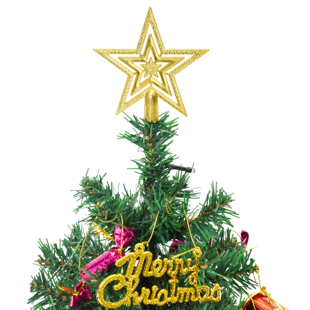 Mini Artificial Pre-lit Christmas Tree with 20 LEDs Green 17.7