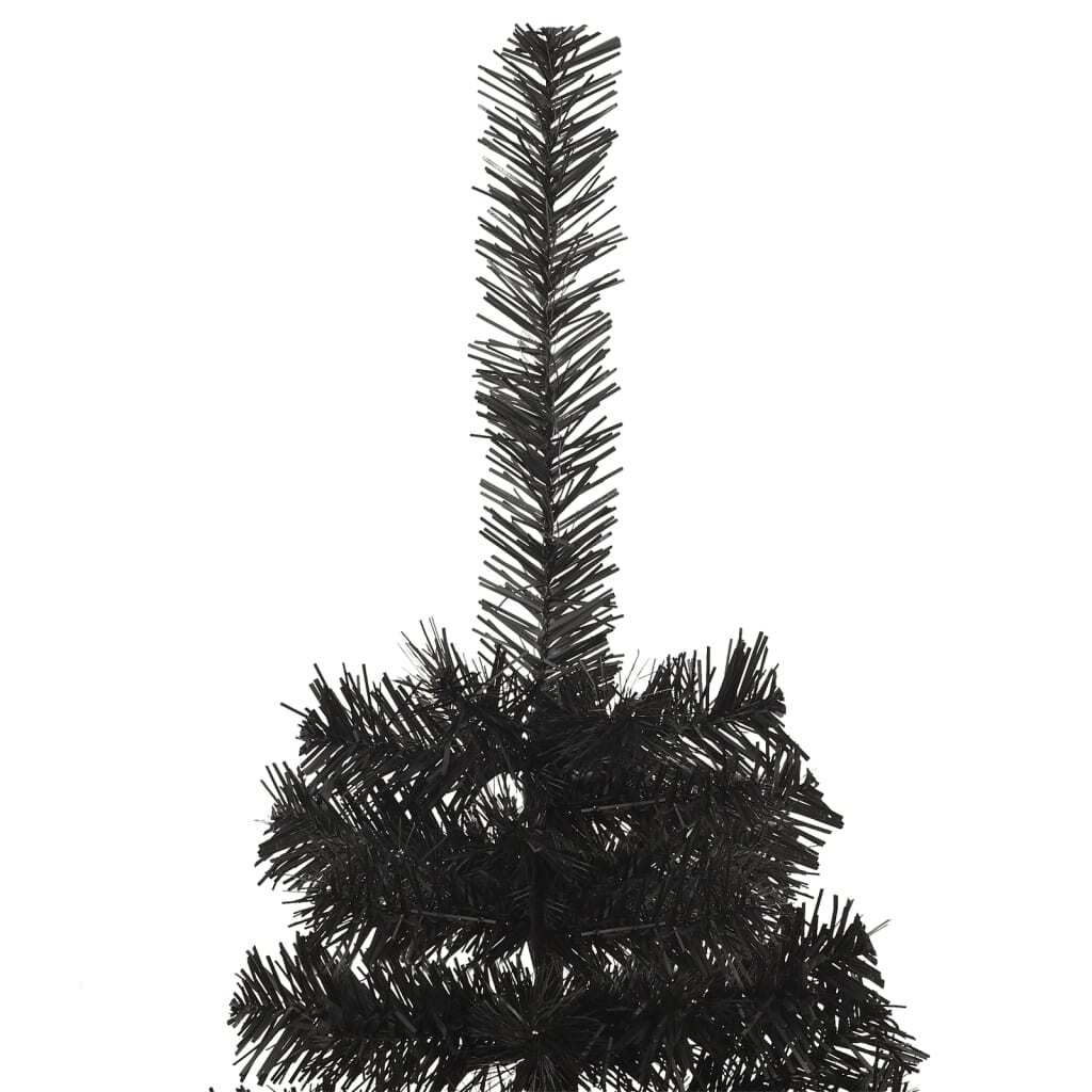 Artificial Half Christmas Tree with Stand Black 4 ft PVC