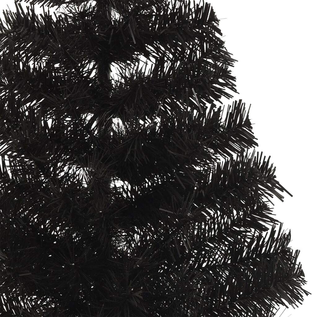 Artificial Half Christmas Tree with Stand Black 4 ft PVC