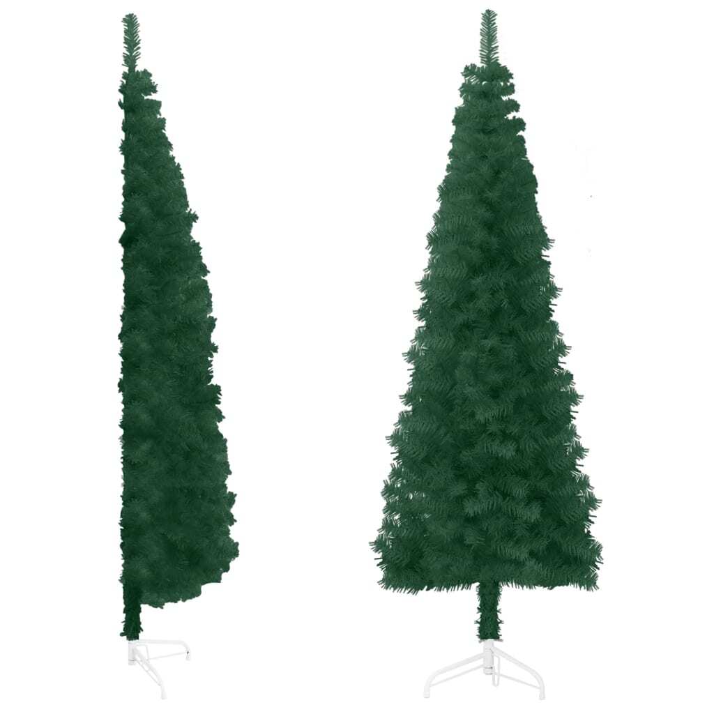Slim Artificial Half Christmas Tree with Stand Green 5 ft