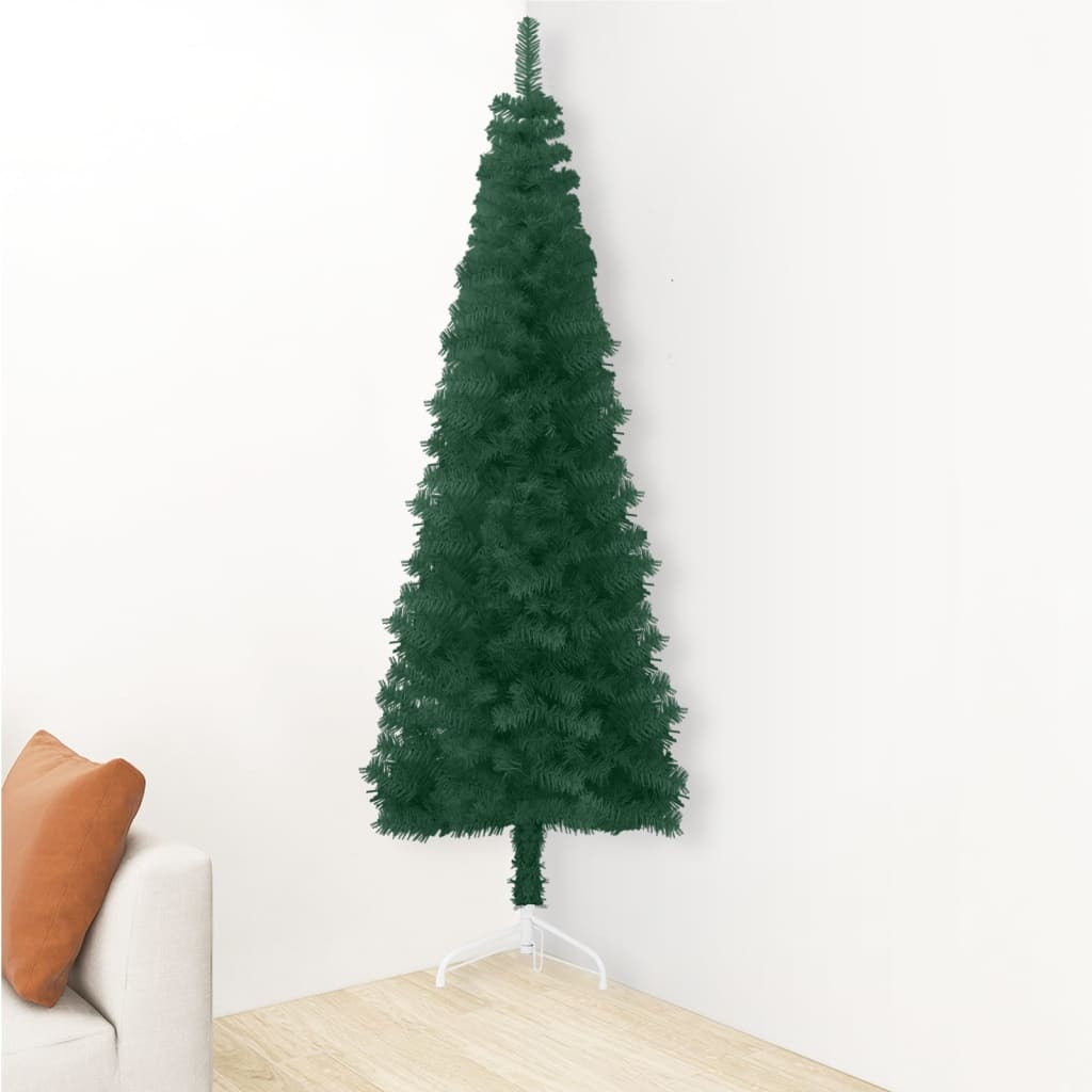 Slim Artificial Half Christmas Tree with Stand Green 5 ft