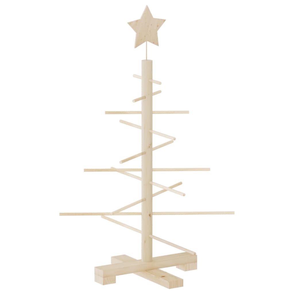 Wooden Christmas Tree for Decoration 29.5" Solid Wood Pine
