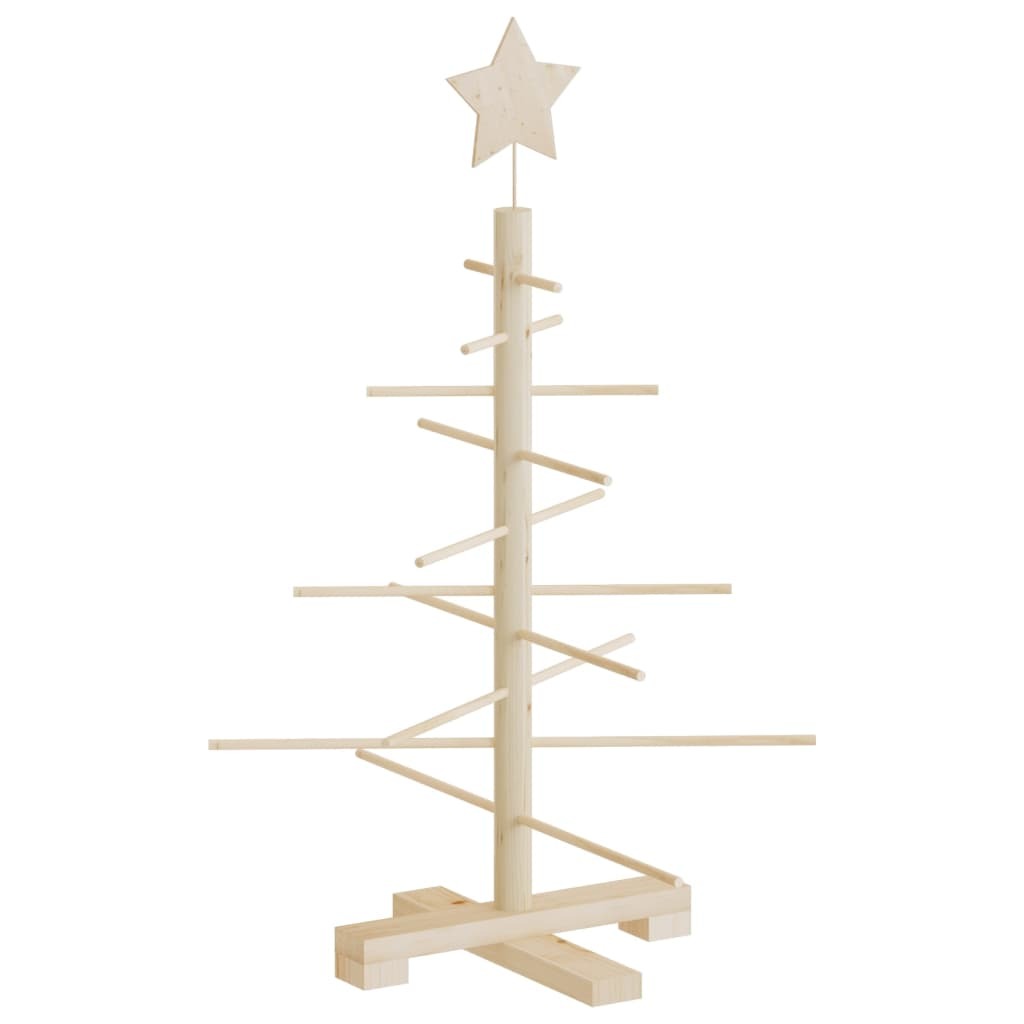 Wooden Christmas Tree for Decoration 29.5" Solid Wood Pine