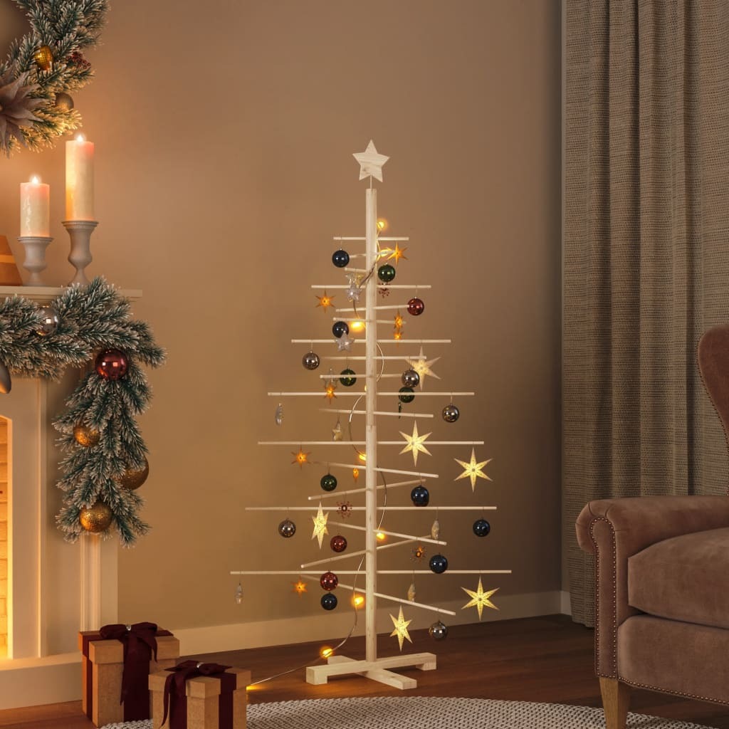 Wooden Christmas Tree for Decoration 59.1" Solid Wood Pine