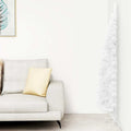 Slim Artificial Half Christmas Tree with Stand White 6 ft