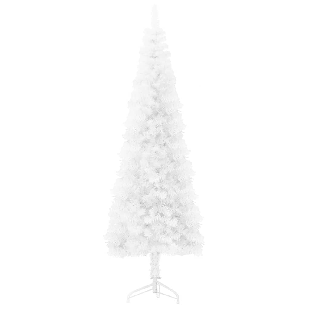 Slim Artificial Half Christmas Tree with Stand White 6 ft