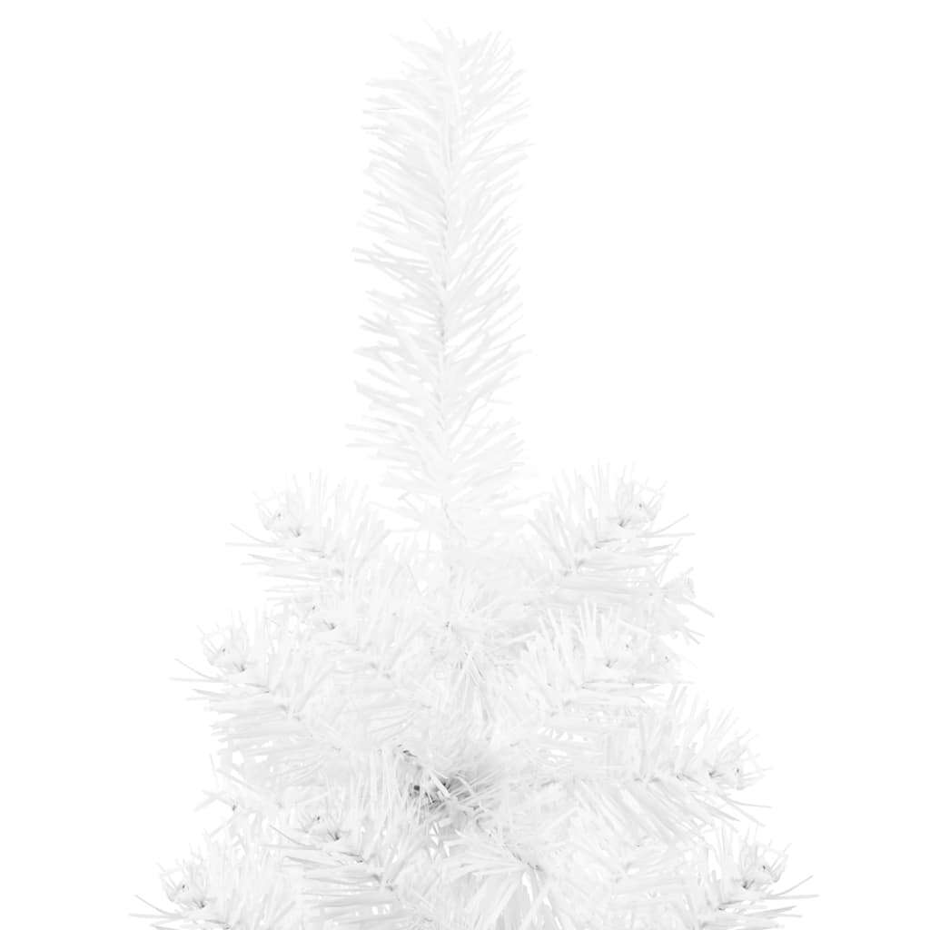 Slim Artificial Half Christmas Tree with Stand White 6 ft
