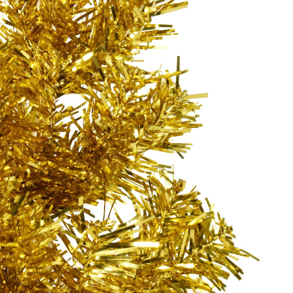 Slim Artificial Half Christmas Tree with Stand Gold 6 ft