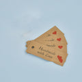 Color: Red heart, quantity: 100pcs - Handmade Small Hanging Card Thanksgiving Gift Card