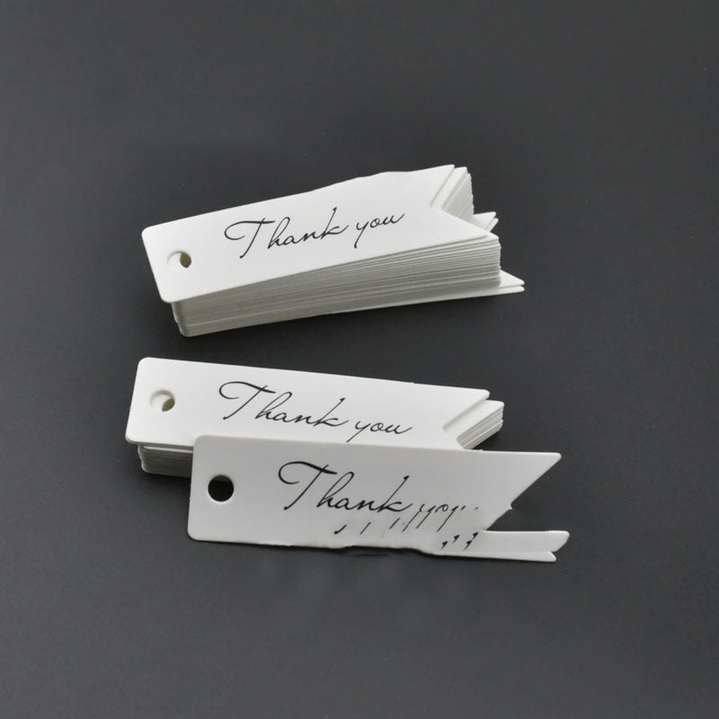 Color: White, quantity: 100pcs - Handmade Small Hanging Card Thanksgiving Gift Card