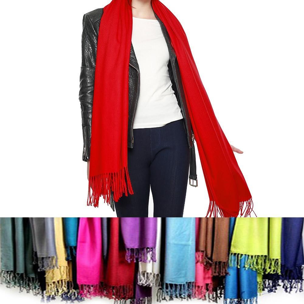 Color: R - THANKSGIVING GREEN - Privilege Pashmina Shawls With Fringe Benefits