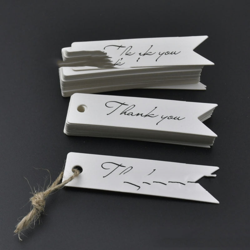 Color: Twine 10meters, quantity: 100pcs - Handmade Small Hanging Card Thanksgiving Gift Card