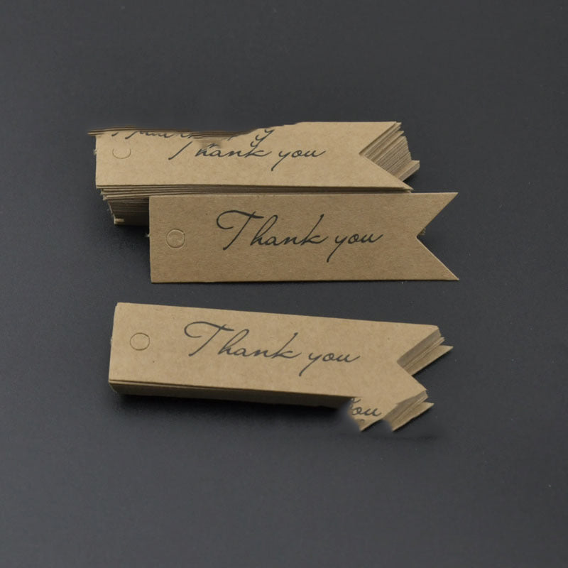 Color: Kraft paper, quantity: 100pcs - Handmade Small Hanging Card Thanksgiving Gift Card