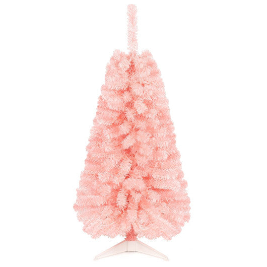 4 FT Artificial Christmas Tree with 110 Branch Tips and 50 Warm White LED Lights-Pink