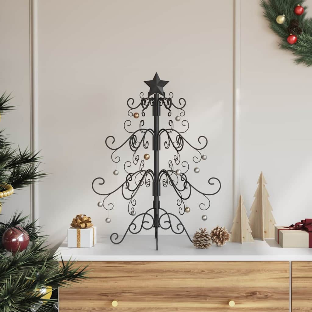 Metal Christmas Tree Black 24.02 in Powder-coated Steel