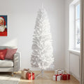 Artificial Slim Christmas Tree 240 cm PVC and Steel White
