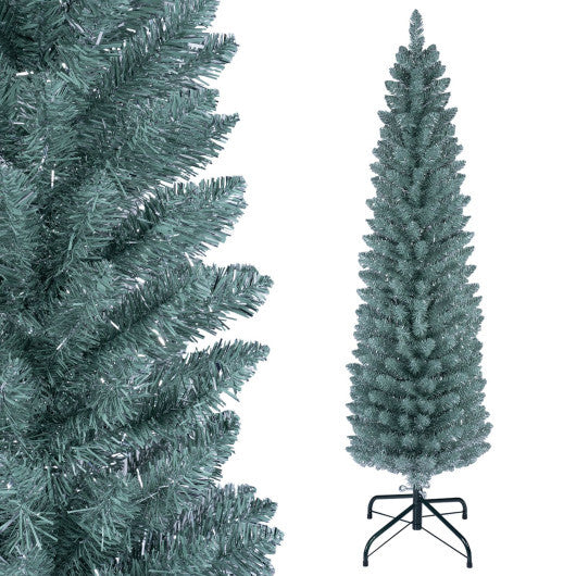 5/6/7/8 Feet Artificial Christmas Tree with 210/320/418/535 PVC Branch Tips-5 FT - Color: Green - Size: 5 ft