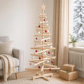 Wooden Christmas Tree KOTKA 120 cm Solid Pine Wood Natural