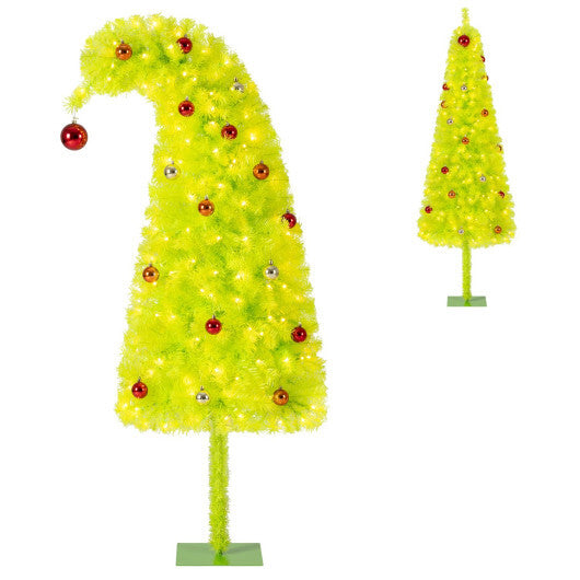 5 FT Pre-Lit and Pre-Decorated Christmas Tree with 4 Lighted Gift Boxes - Color: Green - Size: 5 FT