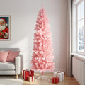 Artificial Slim Christmas Tree 240 cm PVC and Steel Pink