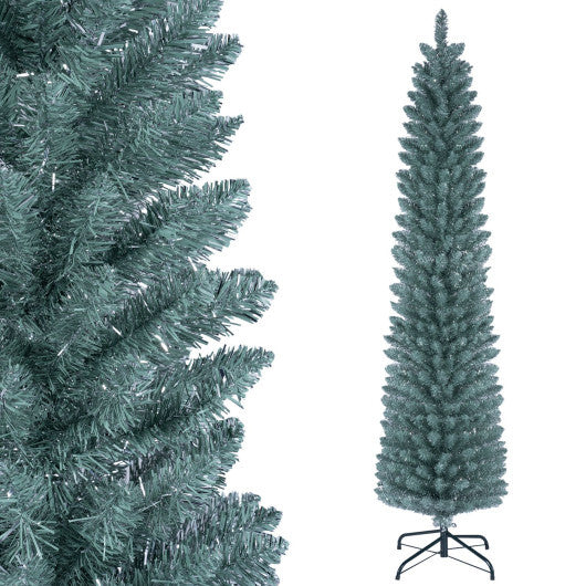 5/6/7/8 Feet Artificial Christmas Tree with 210/320/418/535 PVC Branch Tips-6 FT - Color: Green - Size: 6 ft