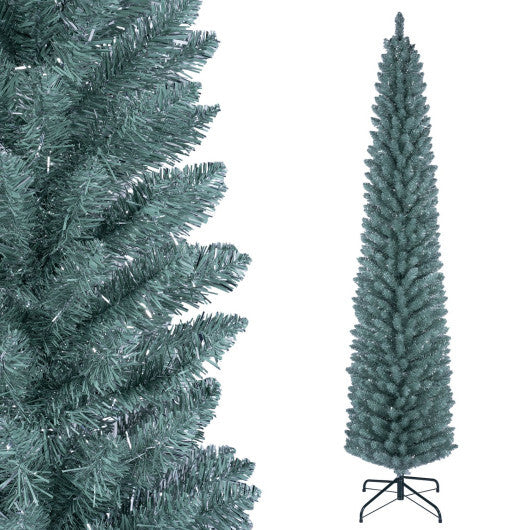5/6/7/8 Feet Artificial Christmas Tree with 210/320/418/535 PVC Branch Tips-7 FT - Color: Green - Size: 7 ft