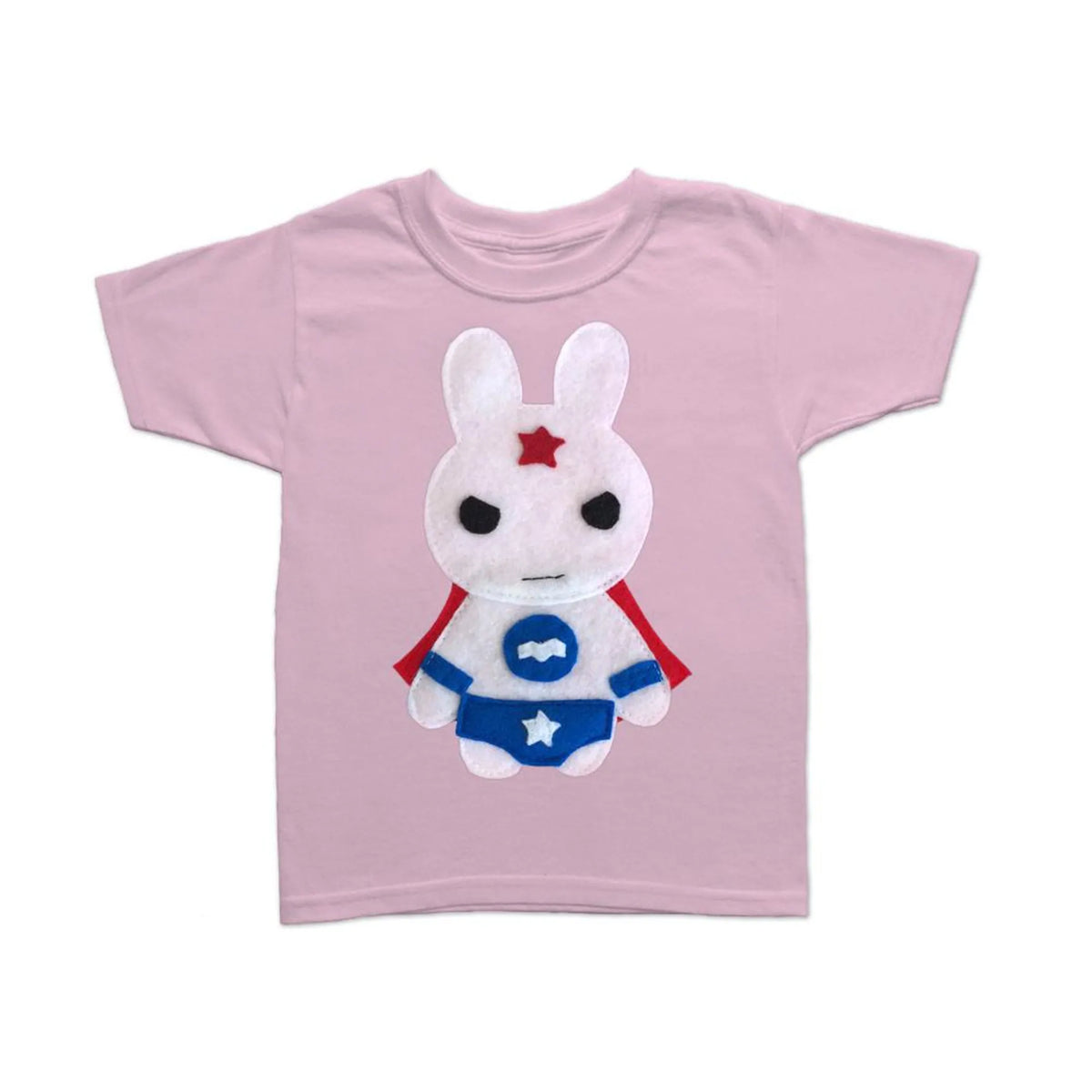 Kids Superhero Shirt - Team Super Animals - Star Bunny