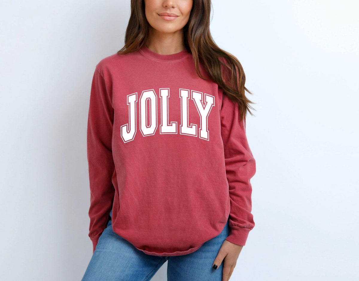 Jolly Christmas Arch Shirt Tshirt Sweatshirt Crewneck Sweater Family Holiday Shirts Winter Family Vacation Comfort Colors Gift Gifts