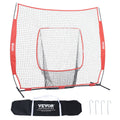 7x7 ft Baseball Softball Practice Net, Portable Baseball Training Net for Hitting Batting Catching Pitching, Backstop Baseball Equipment Training Aids with Carry Bag and Strike Zone