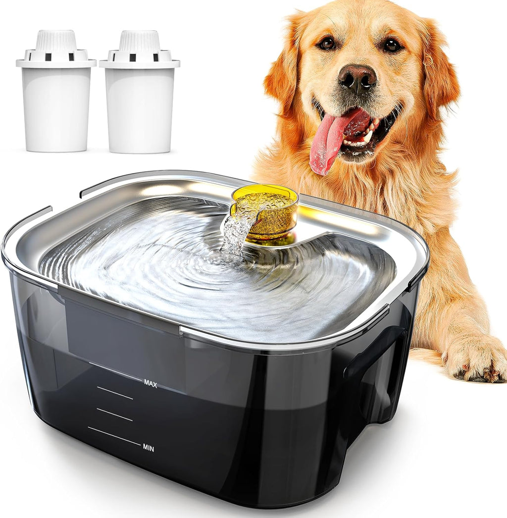 2.6 Gallon Stainless Steel Dog Water Fountain for Large Dogs & Multi Pets-0