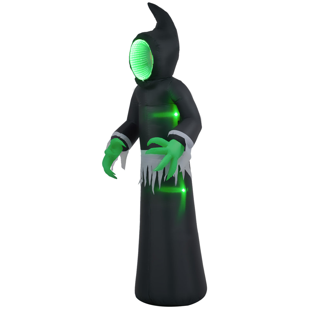 8ft Inflatable Halloween Mirror Face Ghost, Blow Up LED Display for Garden Indoor Outdoor