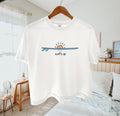 Sun Surfing Cropped Tshirt Ocean Beach T-shirt Summer Shirt Customizable Comfort Colors Women's Shirts Oversized Surf Board Surf's Up Tee