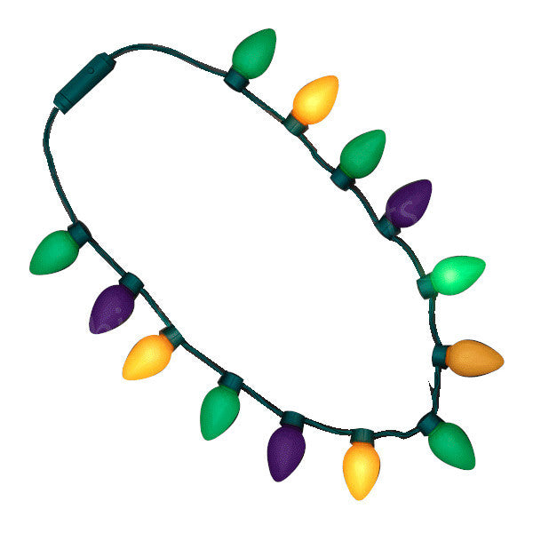 Huge Old School Halloween Mardi Gras Light Bulb Necklace