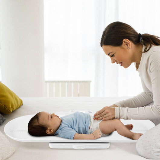 Infant Scale with Detachable Tray for Body Weight and Height Measurement-White - Color: White