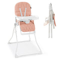 Easy Clean Compact Highchair with Removable Adjustable Tray and PU Seat Cushion-Pink - Color: Pink