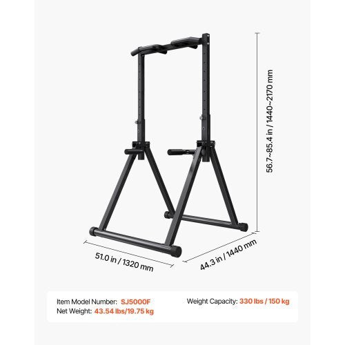 Pull Up Bar, 330LBS Capacity Portable Pullup Bar Station, Pullup Bars Free Standing with Triangular Structure & Heavy-Duty Steel Tube, 9 Level Height Adjustment Gravity Fitness for Arms, Back