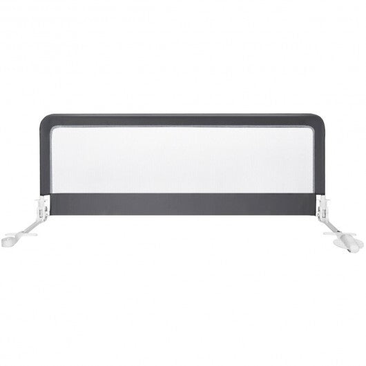 59 Inch Folding Breathable Baby Bed Rail Guard with Safety Strap-Gray - Color: Gray