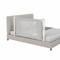 Bed Rail Guard for Toddlers Kid with Adjustable Height and Safety Lock-59 inch - Color: Gray - Size: S
