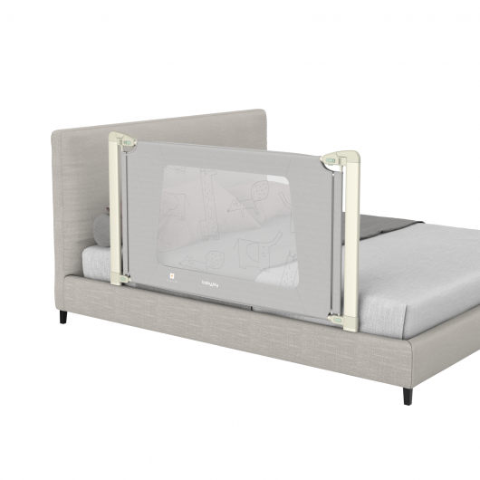 Bed Rail Guard for Toddlers Kid with Adjustable Height and Safety Lock-59 inch - Color: Gray - Size: S