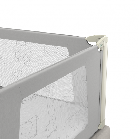 Bed Rail Guard for Toddlers Kid with Adjustable Height and Safety Lock-59 inch - Color: Gray - Size: S