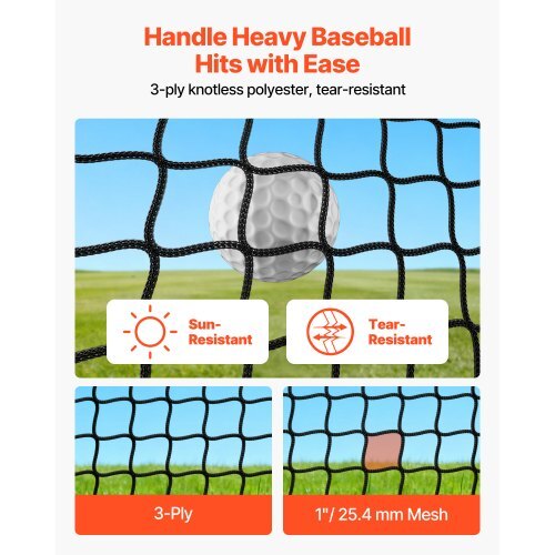 Golf Batting Cage, 10 x 10 x 10 FT Golf Cage, Driving Hitting Cages with 3-Ply Knotless Polyester, Golfs Target & 9-Hole Baseball Target, Golfs Hitting Net for Indoor, Outdoor, Backyard