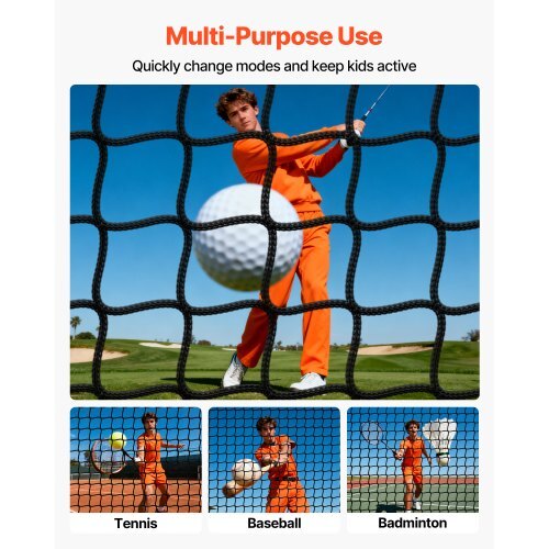 Golf Batting Cage, 10 x 10 x 10 FT Golf Cage, Driving Hitting Cages with 3-Ply Knotless Polyester, Golfs Target & 9-Hole Baseball Target, Golfs Hitting Net for Indoor, Outdoor, Backyard