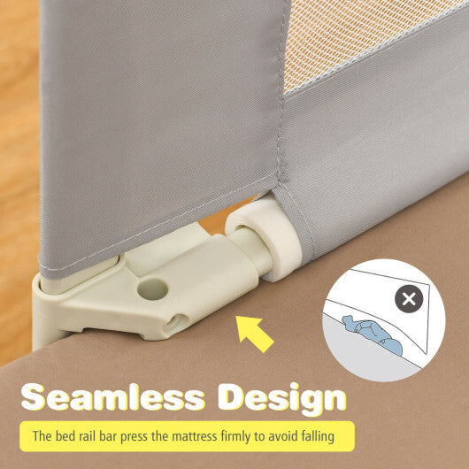 57 Inch Toddlers Vertical Lifting Baby Bed Rail Guard with Lock-Gray - Color: Gray