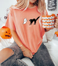 Halloween Shirt Ghost Black Cat Boo Spooky Shirt Halloween T-Shirt Fall Womens Mens Shirts Tshirts Tshirt Comfort Colors Oversized Tee