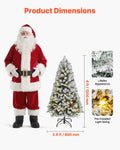 Christmas Tree, 4ft Prelit Flocked Artificial Tree, Full Holiday Xmas Deco Trees with 120 Warm White LED Lights, 8 Lighting Modes & 539 Branch Tips for Home Party Office Decoration