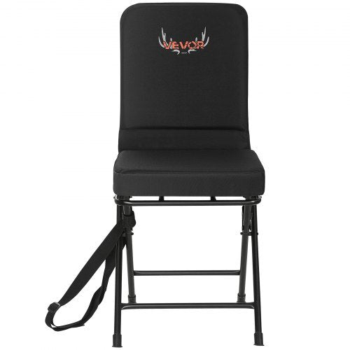 Hunting Chair, 360? Silent Swivel, Foldable Lightweight Portable Blind Chair, Heavy-Duty Steel Frame Ground Stool Seat, with Adjustable Shoulder Strap, 300 Lbs Capacity for Fishing, Camping