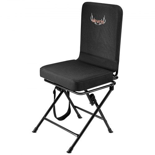 Hunting Chair, 360? Silent Swivel, Foldable Lightweight Portable Blind Chair, Heavy-Duty Steel Frame Ground Stool Seat, with Adjustable Shoulder Strap, 300 Lbs Capacity for Fishing, Camping