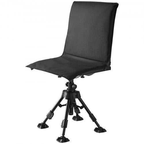 Hunting Chair, 360? Silent Swivel, Foldable Portable Blind Chair, Heavy-Duty Steel Frame Ground Stool Seat,with Seat Cover, Anti-Sink Feet, Height Adjustable, 350 Lbs Capacity, for Fishing