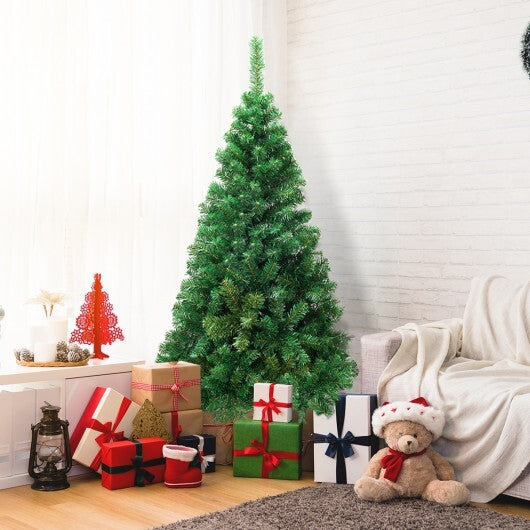 Artificial PVC Christmas Tree with Solid Metal Stand-5 ft - Color: Green - Size: 5 ft